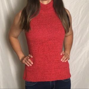 Sigrid Olsen red/orange crochet sleeveless top